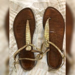 Sam Edelman golden, snakeskin sandals